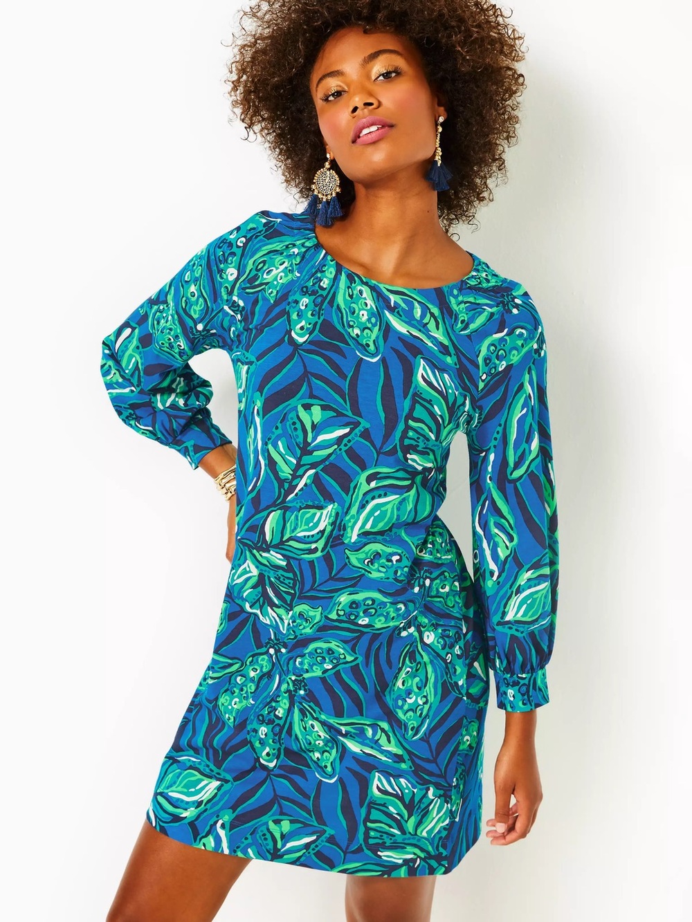 Lilly Pulitzer Elianna Dress Shady Gators Indigo Breeze XS